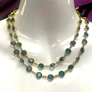 Vintage Swarovski Crystal Necklace 🦋 BEAUTIFUL BLUE 🦋